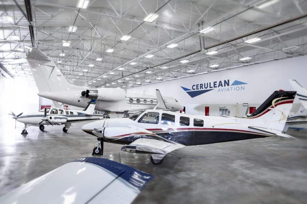 Airplanes inside Cerulean Aviation Hangar